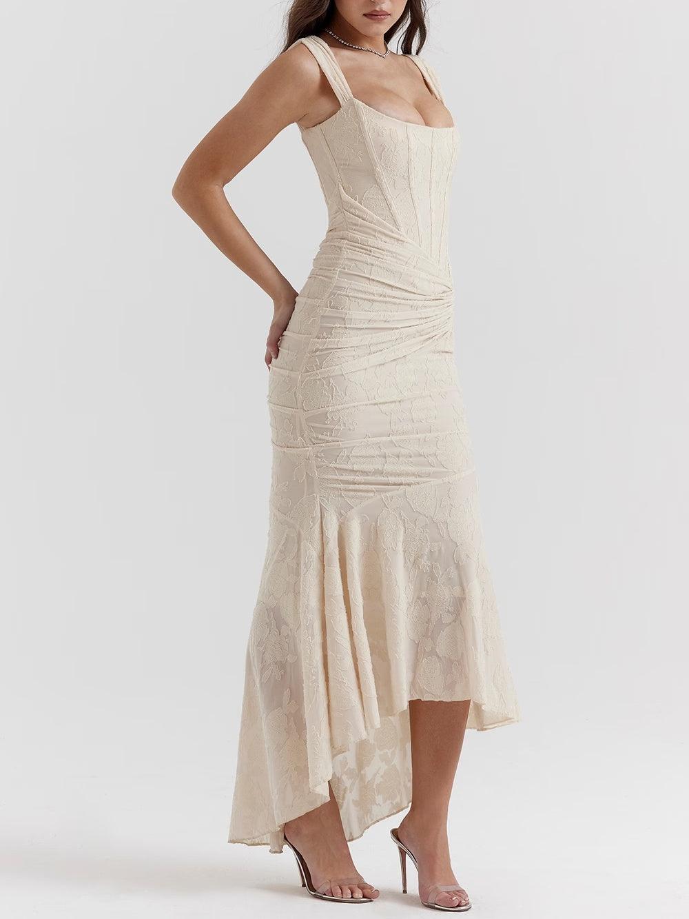 Maxi Jurk Sculptuur-Floraal
