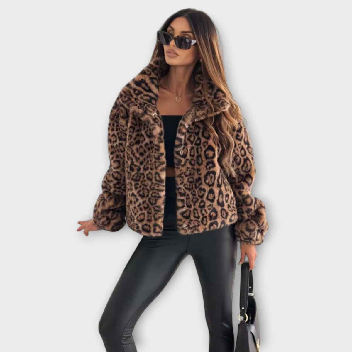 Leocadia - winterjas met luipaardprint