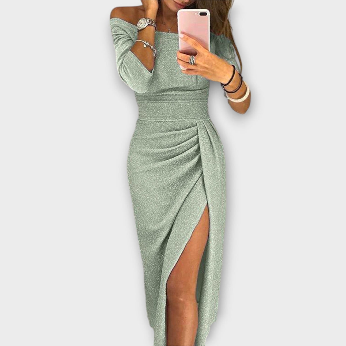 Tatum - Elegante off-shoulder jurk