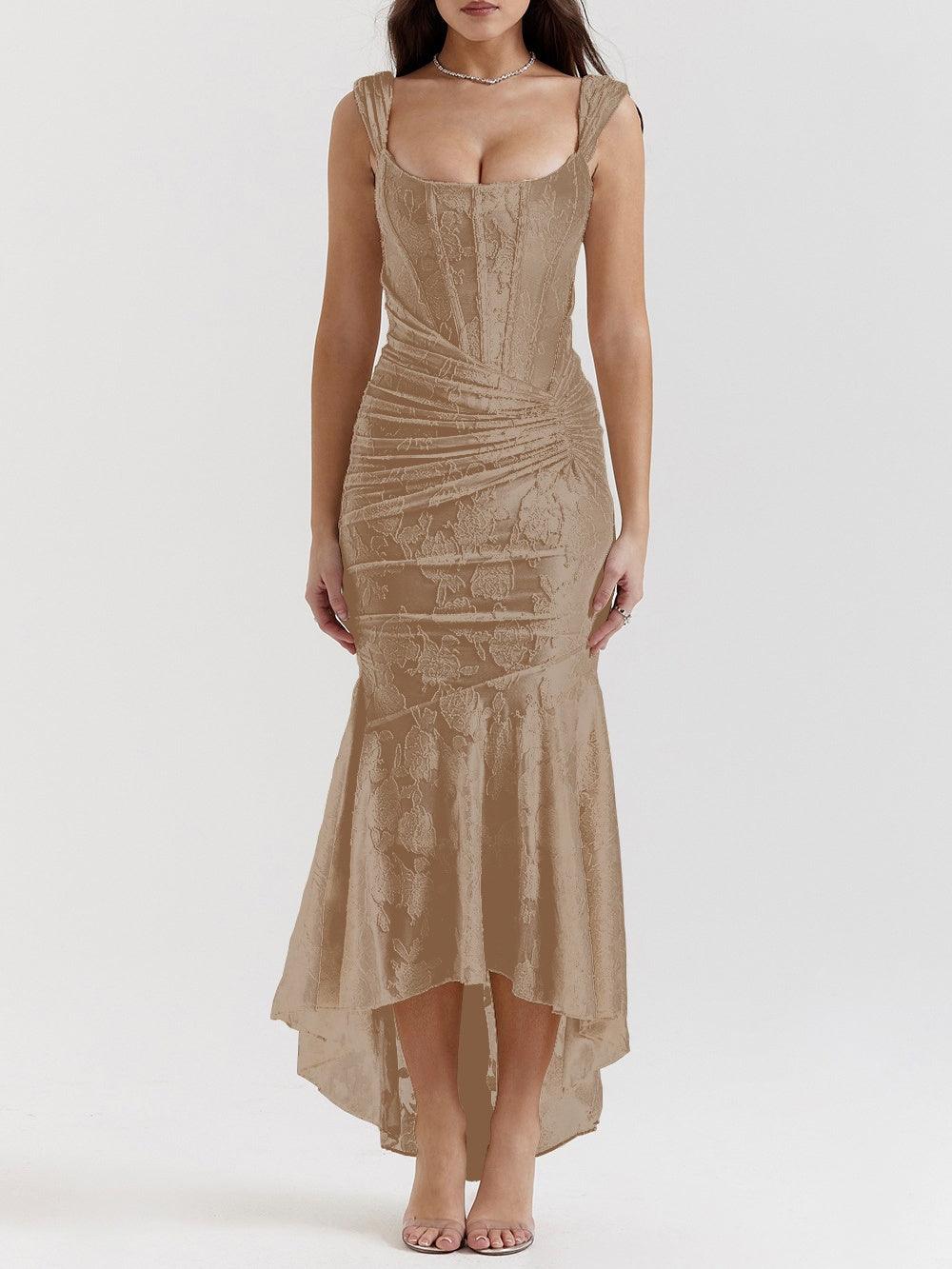 Maxi Jurk Sculptuur-Floraal