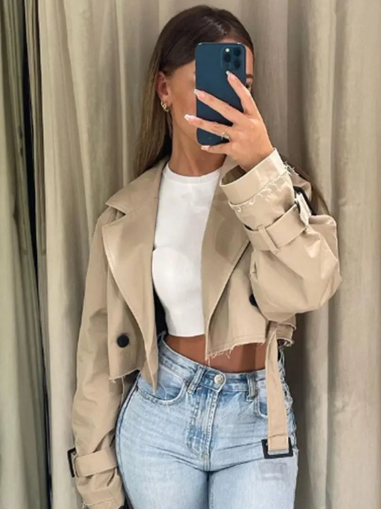 Lisa | Cropped Trench Jas