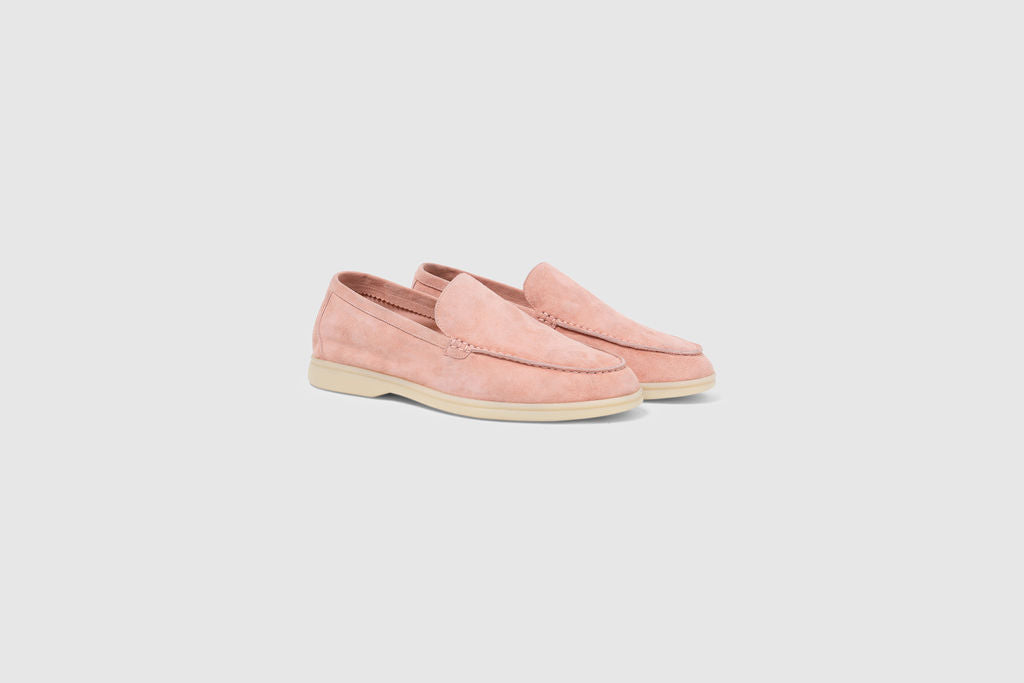Marino | Herenloafers van roze suède