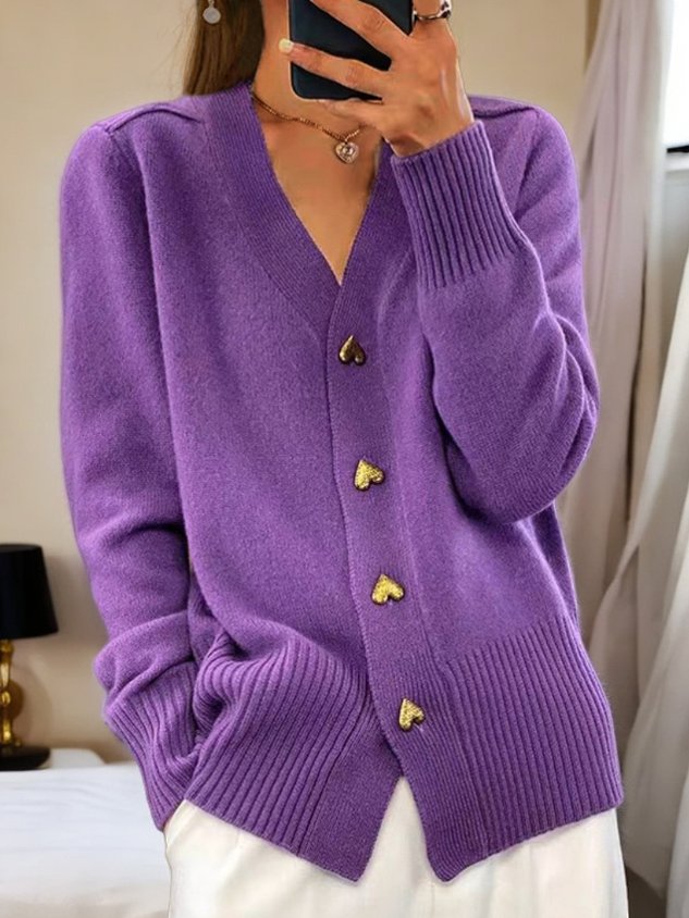 Liliane – elegante cardigan met hartjesknopen