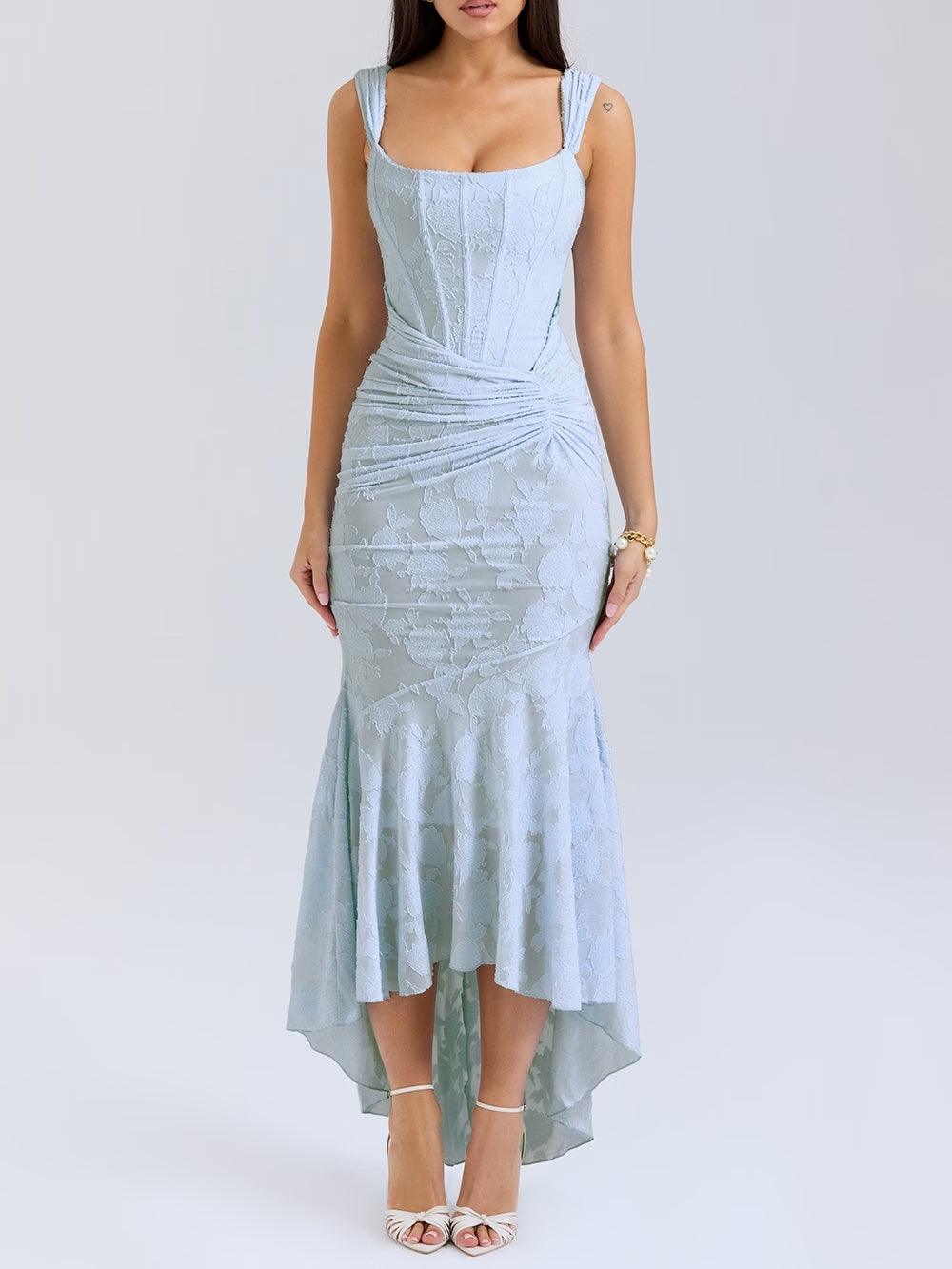 Maxi Jurk Sculptuur-Floraal