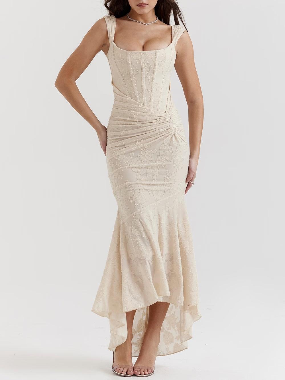 Maxi Jurk Sculptuur-Floraal