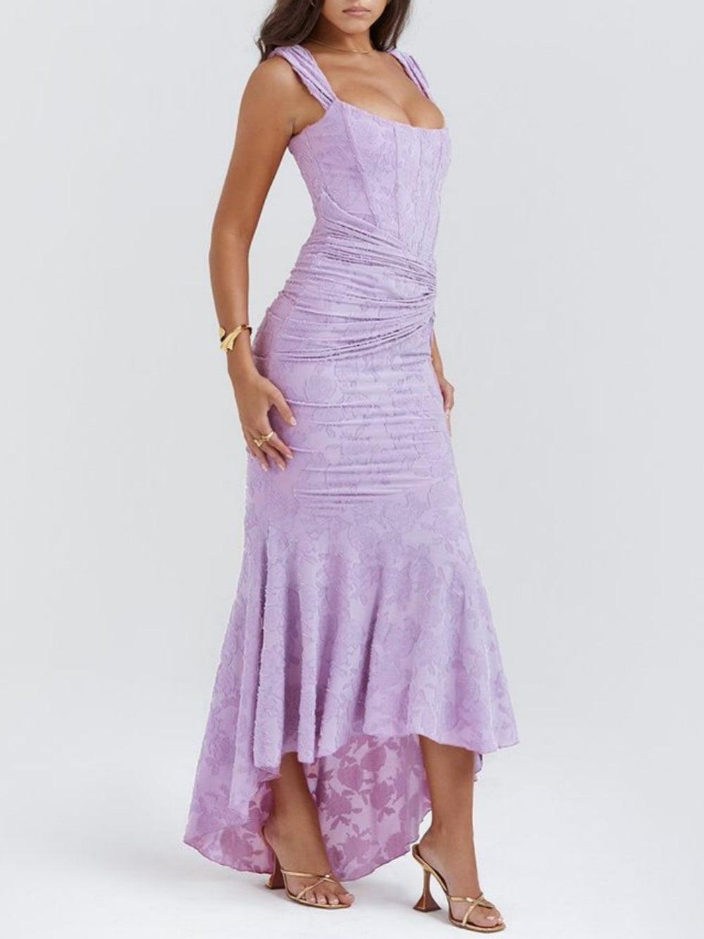 Maxi Jurk Sculptuur-Floraal