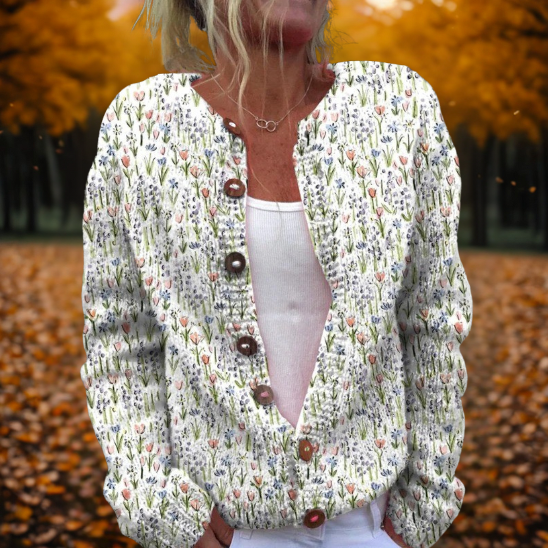 Michelle | Cardigan Kunstprint van de Lente