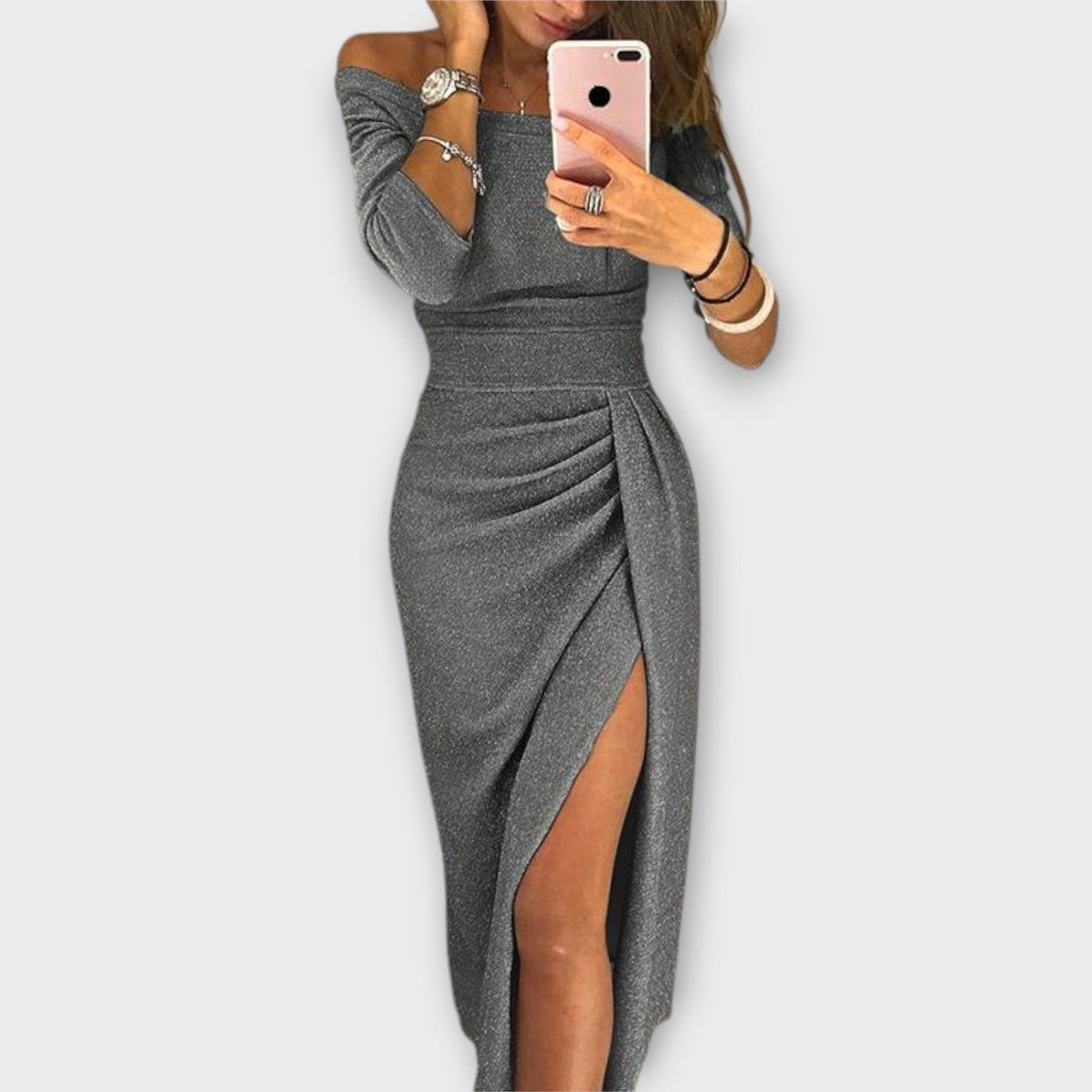 Tatum - Elegante off-shoulder jurk