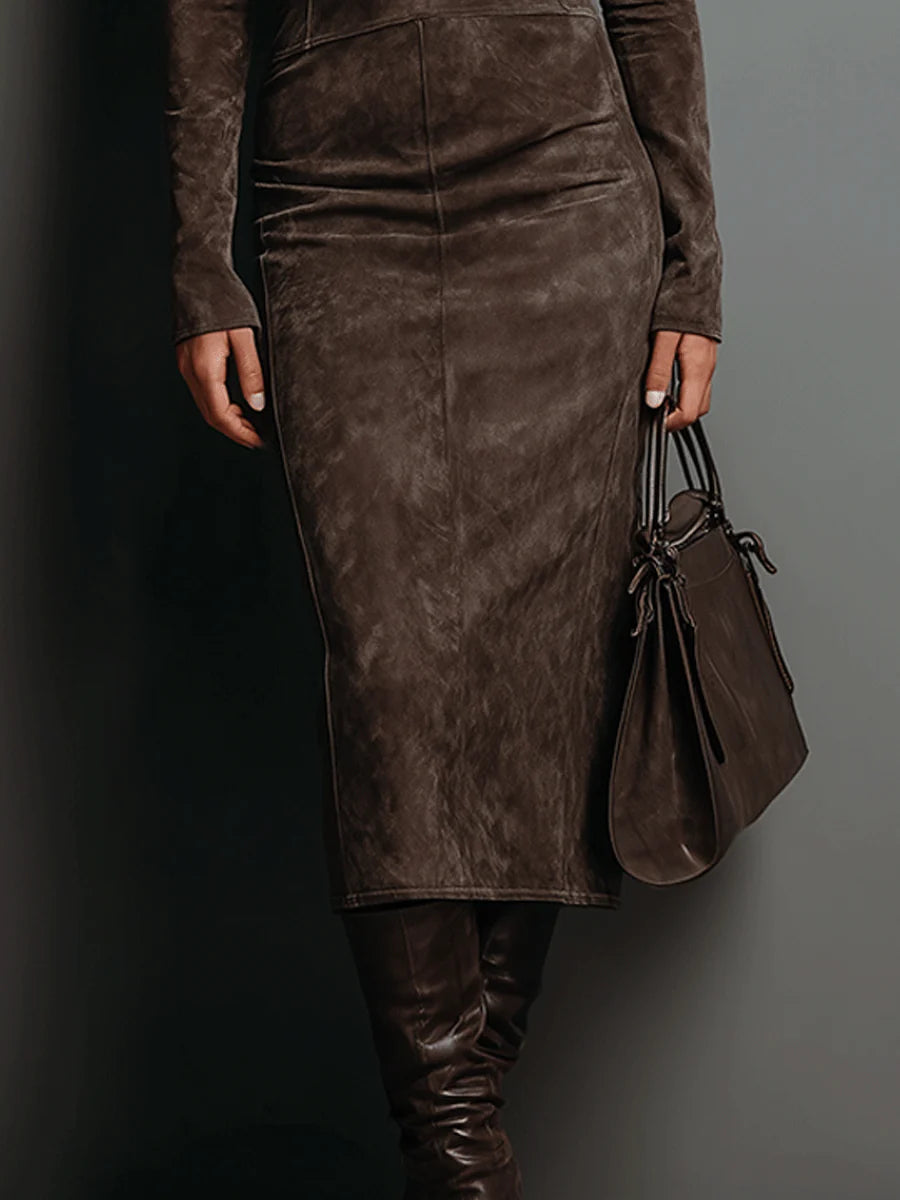 Giada | Suède look midi-jurk