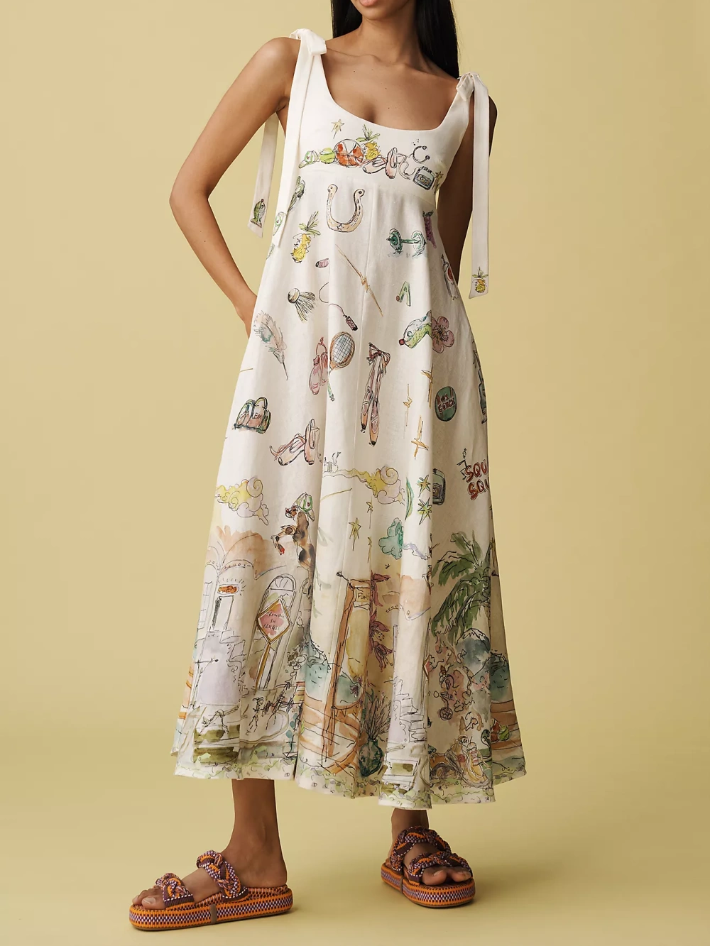 Midi Jurk Veste-Pittura