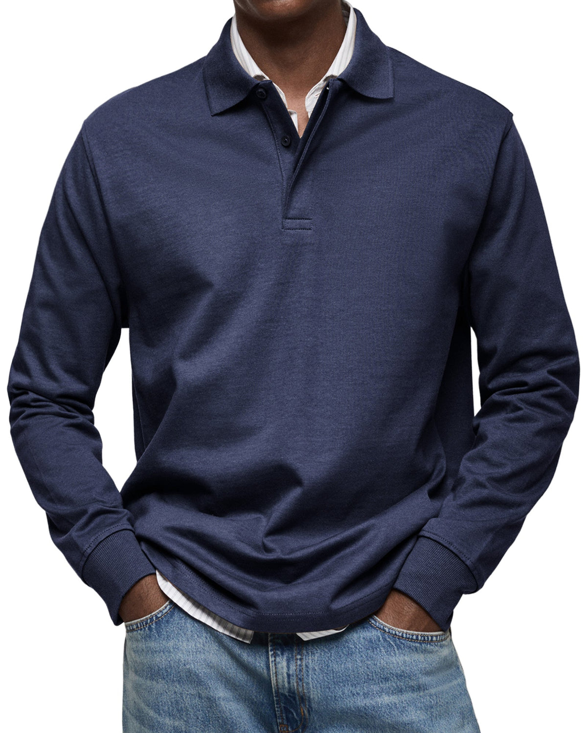 Van Hoorn - casual polo met lange mouwen