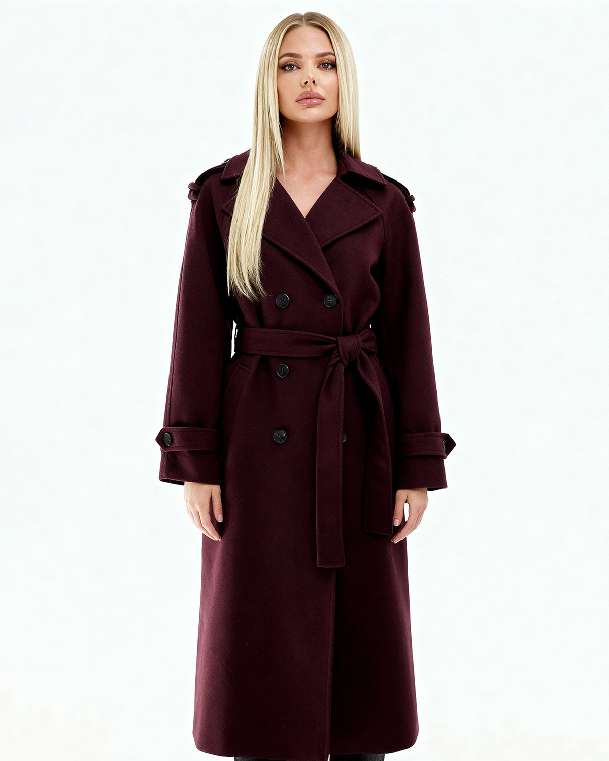Sophie - elegante bordeaux trenchcoat