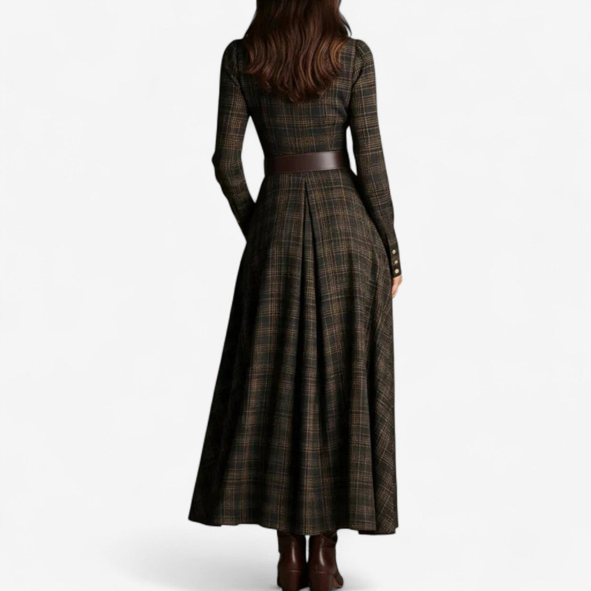Sara - Elegante Maxi-jurk met Ruitpatroon