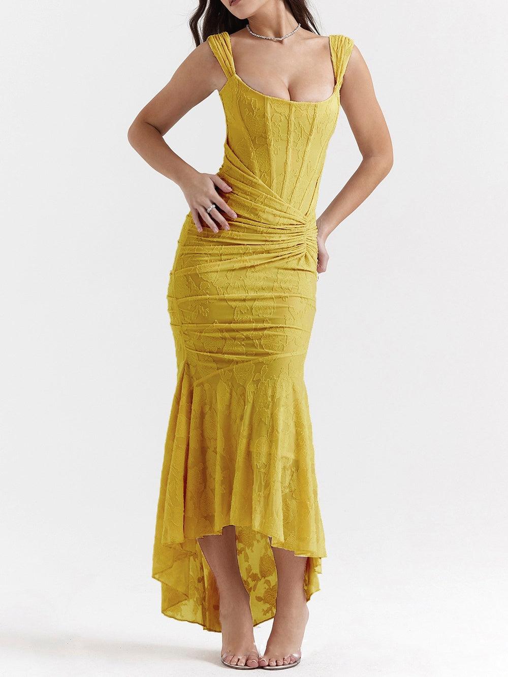 Maxi Jurk Sculptuur-Floraal