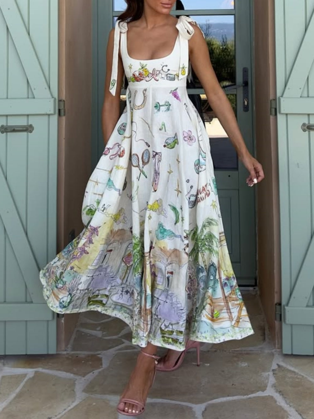 Midi Jurk Veste-Pittura