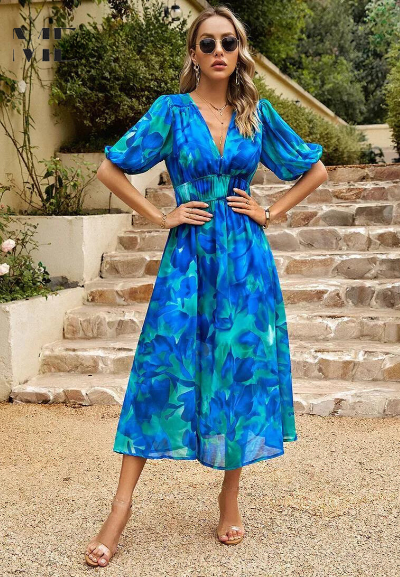 Leentje | Tijdloze Mix-Middellange Luxe Jurk