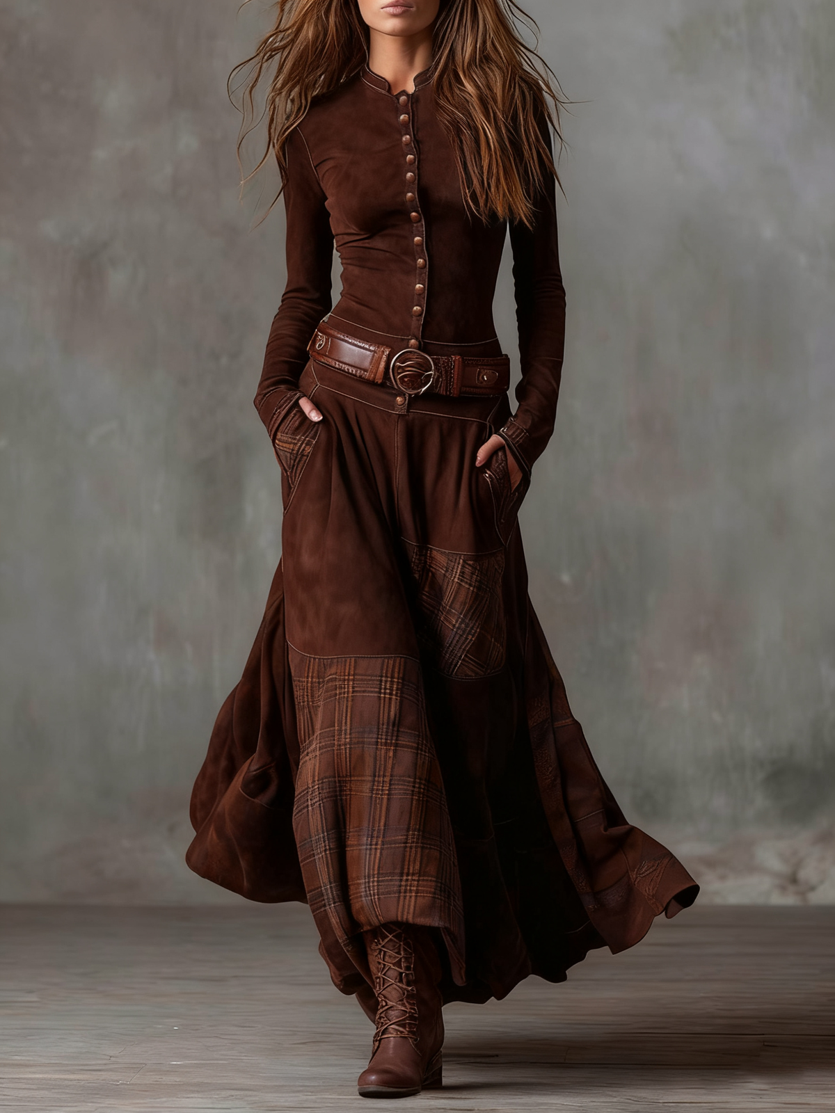 Michelle | Maxi suède look jurk