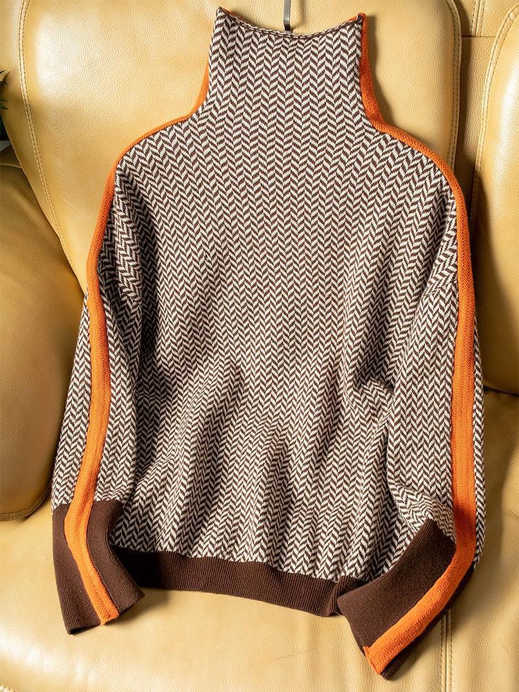 Vivian | Luxe Coltrui met Subtiel Visgraatpatroon