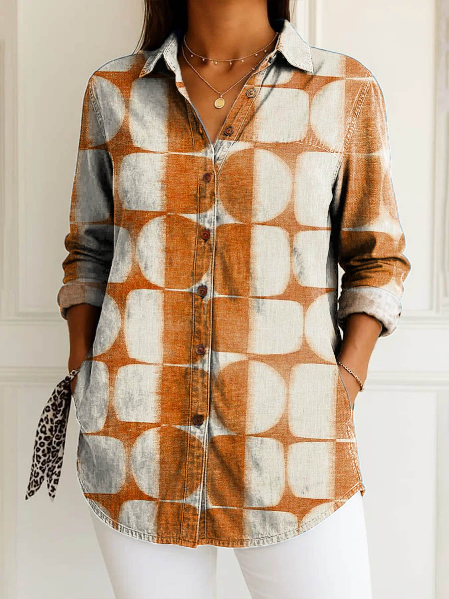 Amber | Aardse Geometrische Shirt