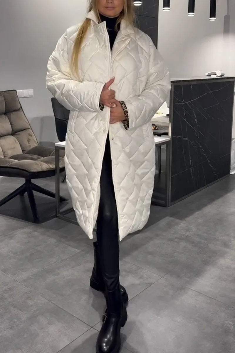 Iris - Lange winterjas met panterprint
