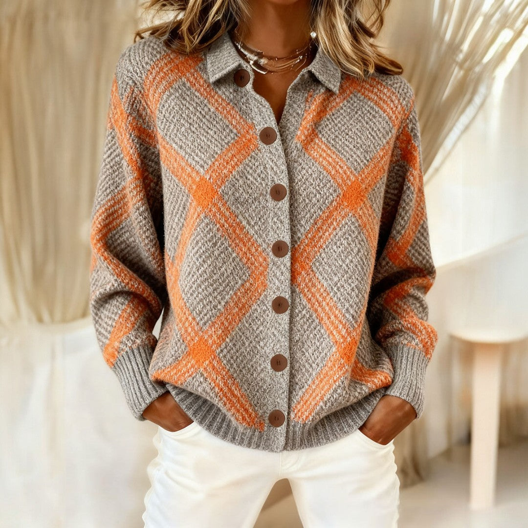 VIVIANA – Zachte Cardigan Met Elegante ruiten